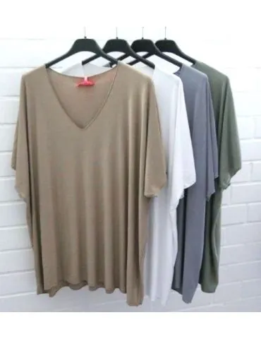 Damen Basic Shirt kurzarm hellgrau matt uni mit...