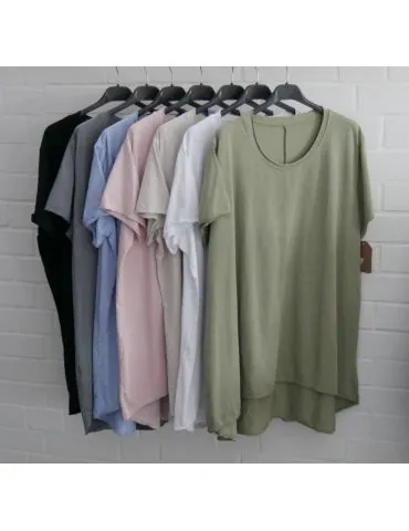 Damen Shirt A-Form kurzarm dunkelblau Baumwolle Onesize ca. 38 - 46 6036