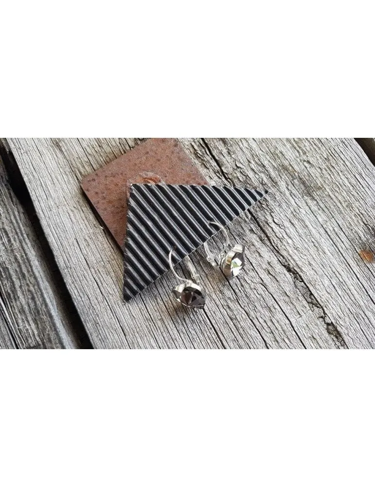 Damen Modeschmuck Ohrhänger silberfarben braun Herz Kunststoff Metall 630012