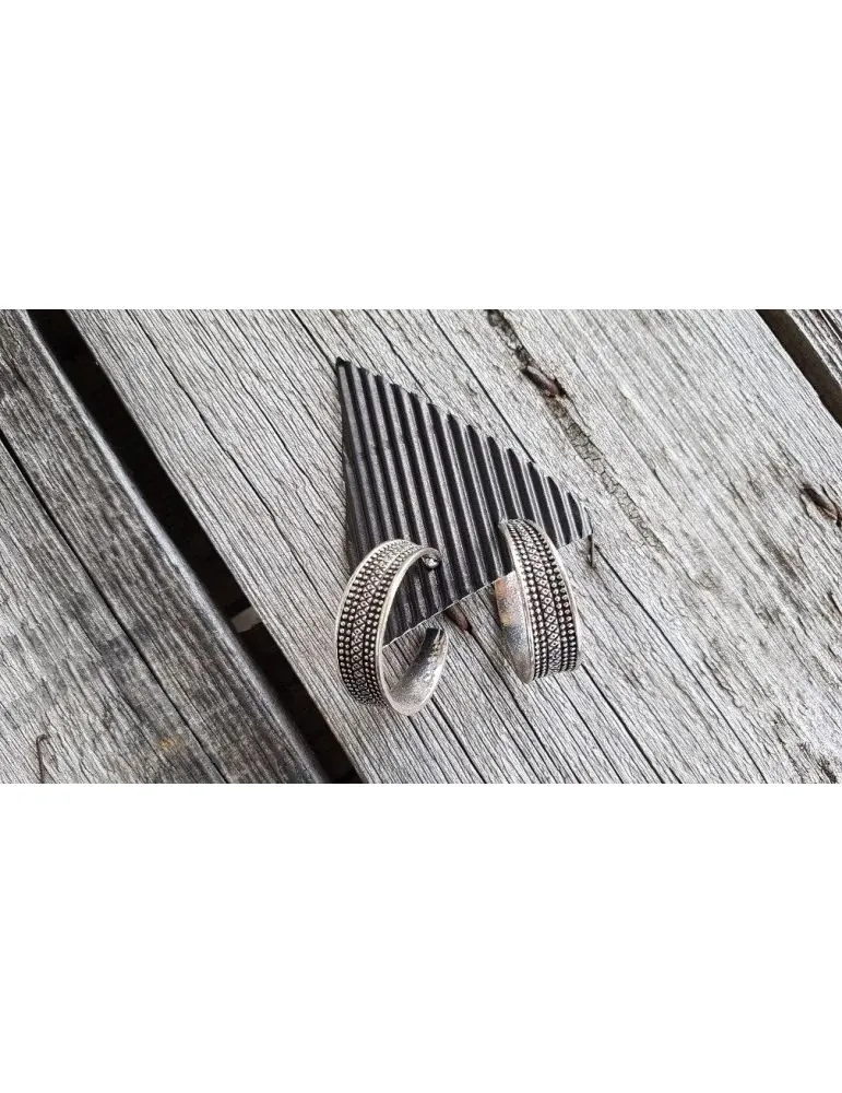 Damen Modeschmuck Kreole Ohrstecker altsilber Metall Kunststoff 8027780