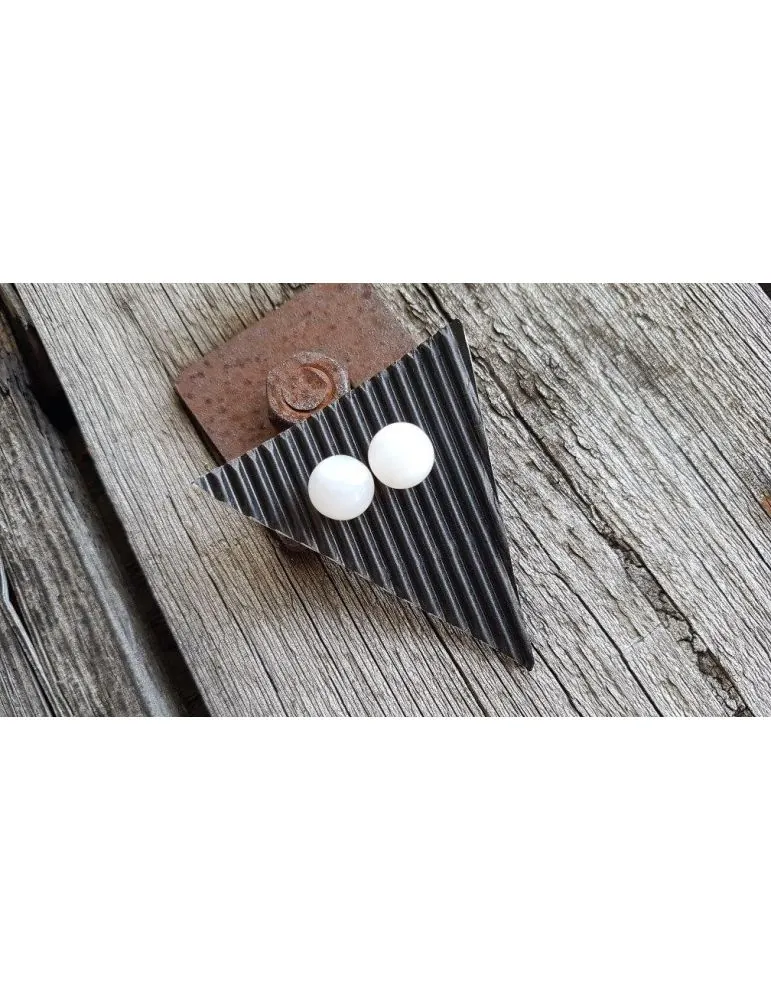 Damen Modeschmuck Ohrstecker weiß Perle Kunststoff Metall 1020