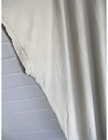 Damen Tunika Shirt Rundhals beige uni verwaschen kurzarm Baumwolle Onesize 40 - 48 3843