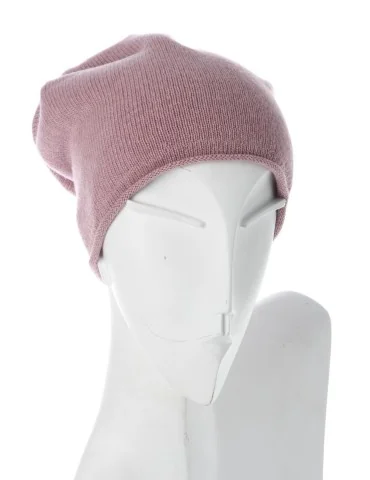 Zwillingsherz Mütze Beanie Classic altrose rose uni ohne Stern mit Fleece + Kaschmir