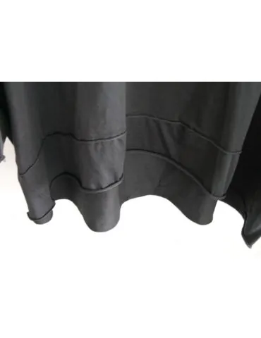 Damen Basic Shirt V-Ausschnitt langarm schwarz black uni mit Baumwolle Onesize 38 - 44 24149