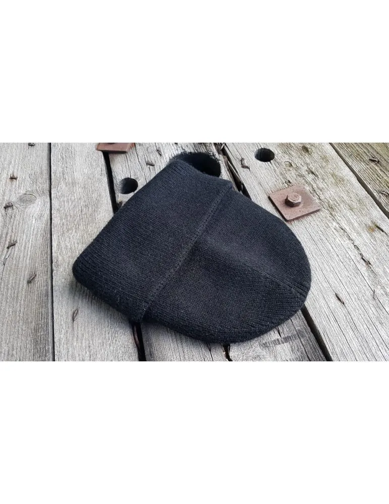 Kuschelig warme Damen Strick Mütze schwarz black uni Viskose Kaschmir