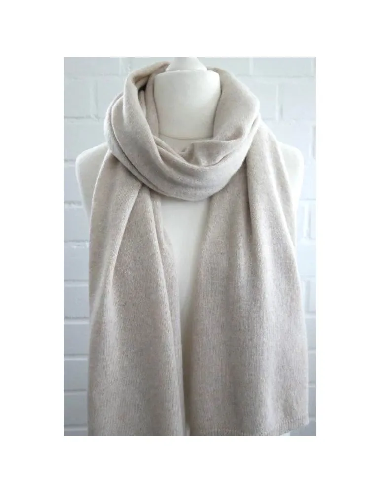 Damen Herren XXL Schal Stola Poncho natur uni mit Wolle und Kaschmir ca. 55 x 200 1010