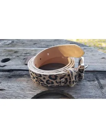 Damen Gürtel beige schwarz taupe Leo klein...