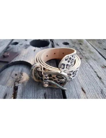 Damen Gürtel beige schwarz taupe Leo klein Echtes Leder kürzbar 100 cm