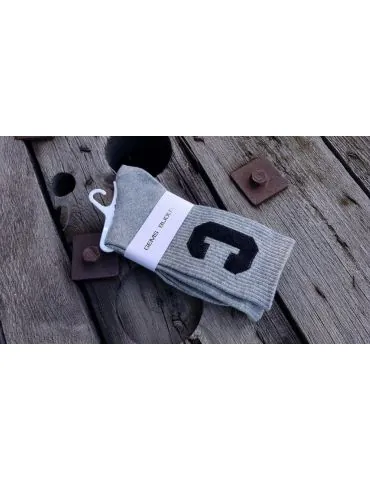 Coole Socken Damenstrümpfe grau schwarz "C" mit Baumwolle Onesize 36 - 41 WZ111