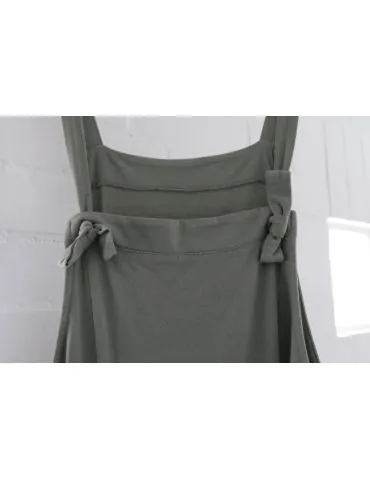 Bequeme Sportliche Sweatshirt Latzhose Damen Hose dunkeloliv grün mit Baumwolle Onesize 38 - 42