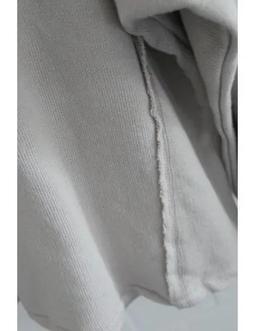 Damen langarm Sweat Shirt Polokragen beige uni Baumwolle Onesize 38 - 44 83761