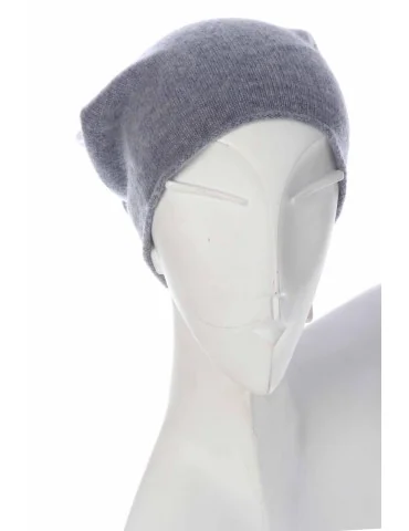 Zwillingsherz Mütze Beanie Classic grau uni ohne Stern mit Fleece + Kaschmir