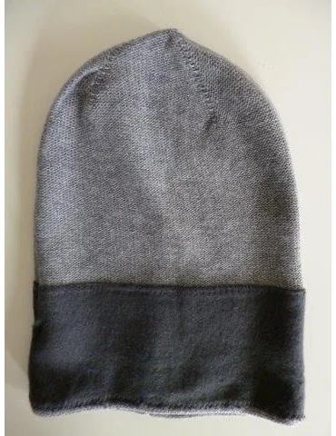 Zwillingsherz Mütze Beanie Classic grau uni ohne Stern mit Fleece + Kaschmir