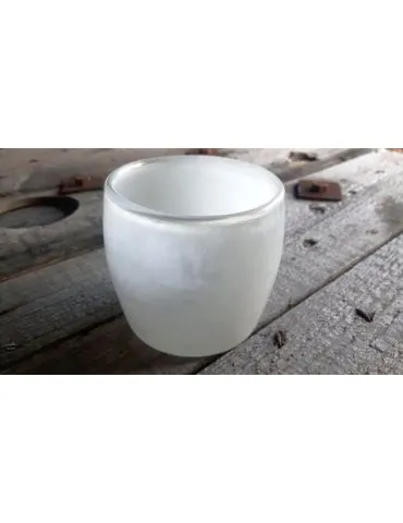 Teelicht Teelichtglas Kerzenständer Glas weiß creme 12393