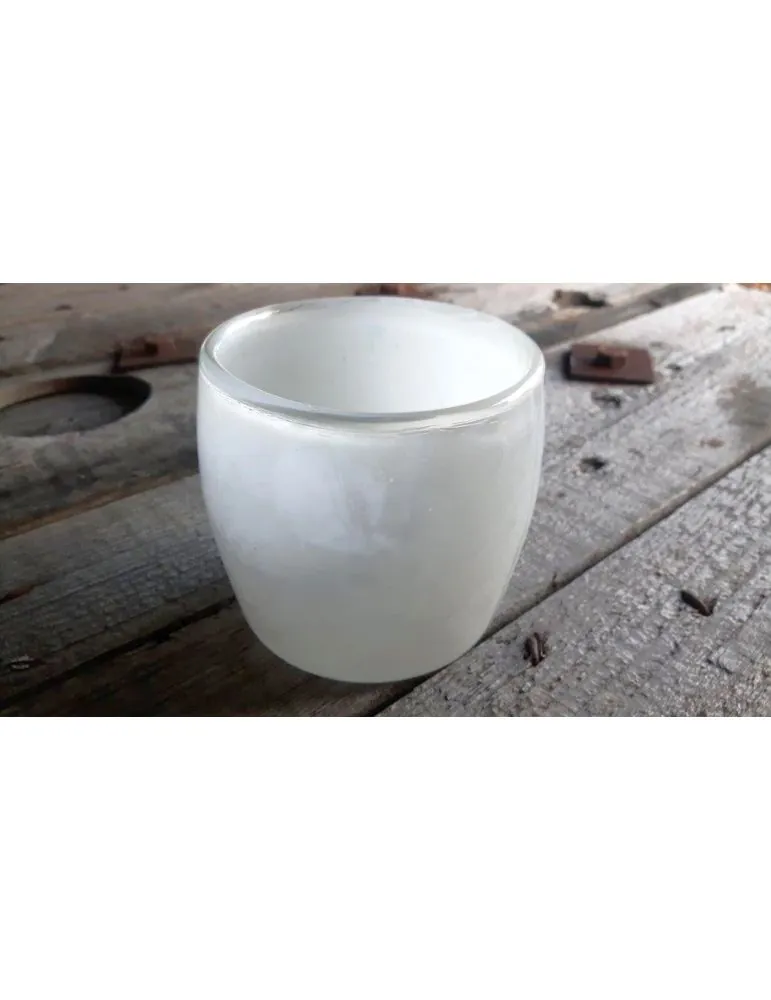 Teelicht Teelichtglas Kerzenständer Glas weiß creme 12393