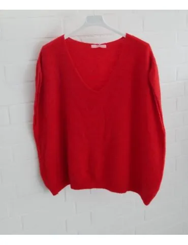 Damen Pullunder Plussize V-Ausschnitt rot red mit Alpaka Onesize 38 - 46 AP2343