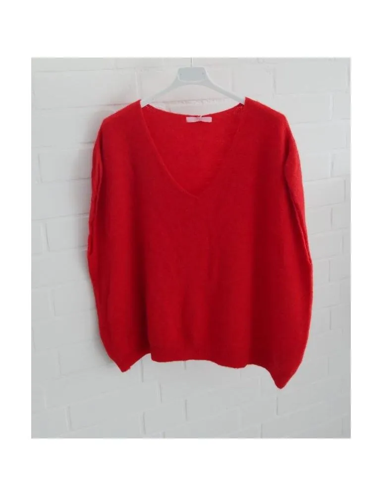 Damen Pullunder Plussize V-Ausschnitt rot red mit Alpaka Onesize 38 - 46 AP2343