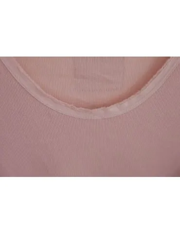 Damen Basic Shirt langarm rose rosa uni Rippe mit Baumwolle Onesize 38 - 42 2254