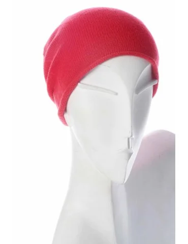 Zwillingsherz Mütze Beanie Classic feuerrot rot uni ohne Stern mit Fleece + Kaschmir