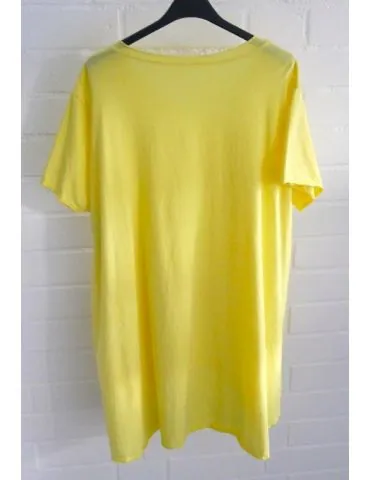 Damen Shirt A-Form kurzarm gelb Baumwolle Onesize ca. 38 - 46 6036