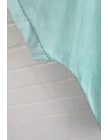 Damen Oversize Shirt Rundhals kurzarm mint grün uni Ärmelband Baumwolle Onesize 38 - 46 2426 KA