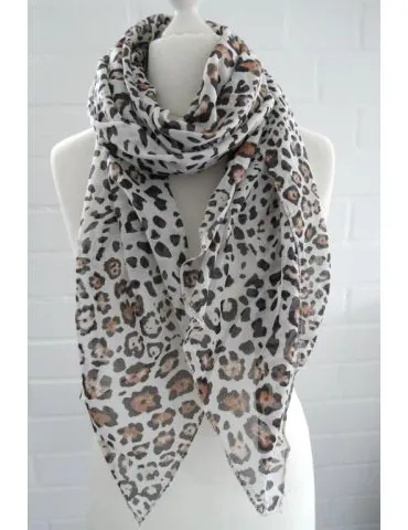 Schal Tuch Loop Made in Italy Seide Baumwolle oliv beige schwarz braun neues Leo S 267