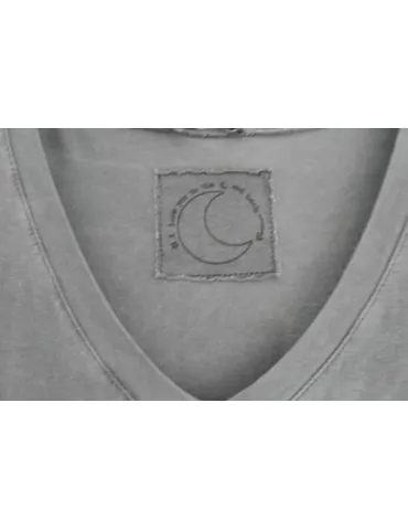 Damen Tunika Kleid ärmellos grau grey uni verwaschen schlicht mit Baumwolle Onesize 38 - 42 2730
