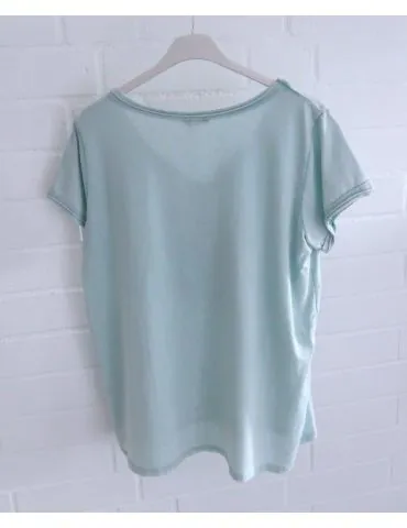 Damen kurzarm Shirt Rock´n Roll mint bunt mit Baumwolle Onesize 36 - 42 3159