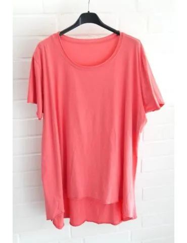 Damen Shirt A-Form kurzarm lachs Baumwolle Onesize ca. 38 - 46 6036