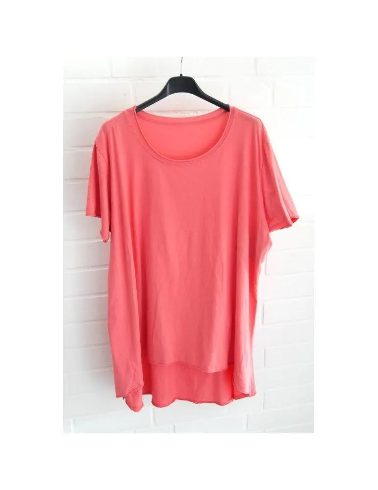 Damen Shirt A-Form kurzarm lachs Baumwolle Onesize ca. 38 - 46 6036