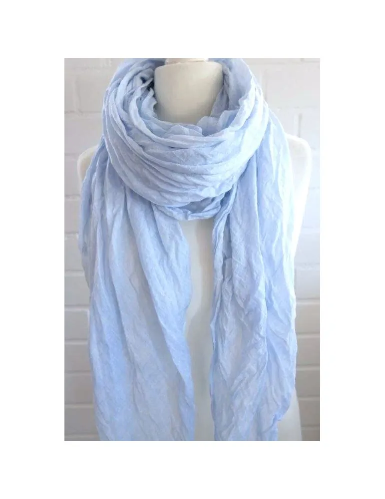 XXL Damen Schal Tuch hellblau blau verwaschen 100% Baumwolle Asymmetrisch