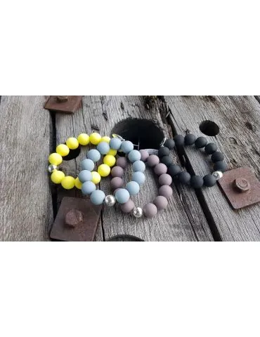 Giuno Damen Modeschmuck Armband grau matt...