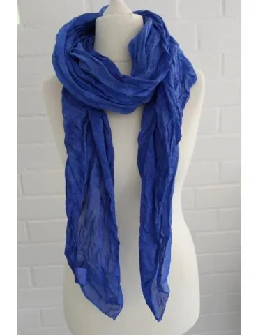 XXL Schal Tuch royalblau verwaschen 100% Baumwolle Asymmetrisch  S7646
