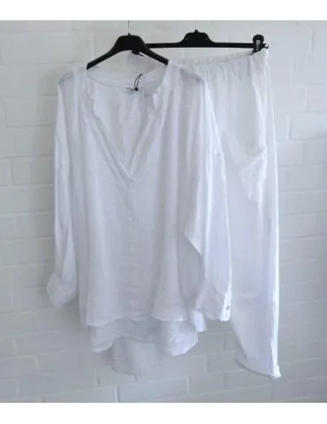 Xuna Oversize Damen Bluse Shirt 100% Leinen...