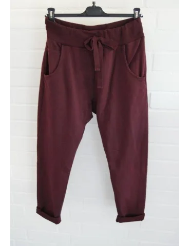 Wendy Trendy Jogginghose JogPants Damenhose Hose burgunder durchgefärbt 66055