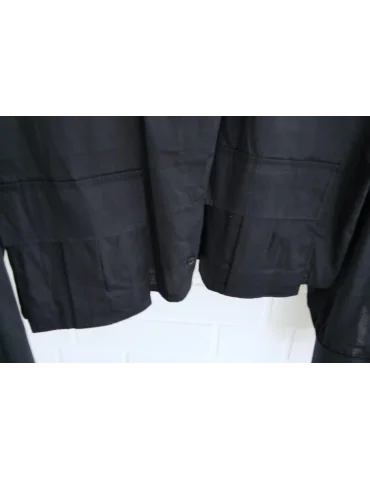 Xuna Damen Bluse Cropped mit Brusttasche dunkelblau Baumwolle 96137