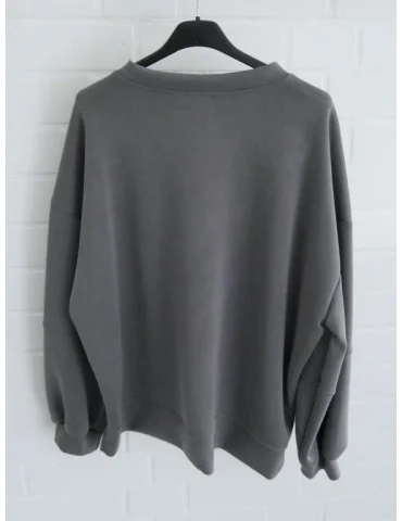 Graues Unisex Sweatshirt mit Rundhalsausschnitt