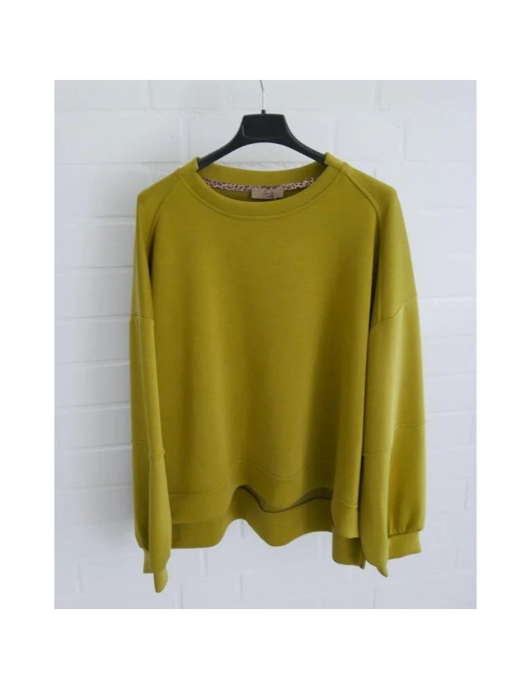 Gold Kiwi Scuba Sweatshirt mit Rundhalsausschnitt, lockerem Schnitt