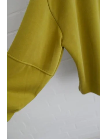Ärmel von Gold Kiwi Scuba Sweatshirt mit Rundhalsausschnitt, lockerem Schnitt