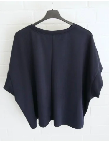 Rückansicht dunkelblauer Damen Sweatshirt Pullunder ohne Ärmel in Oversize Passform