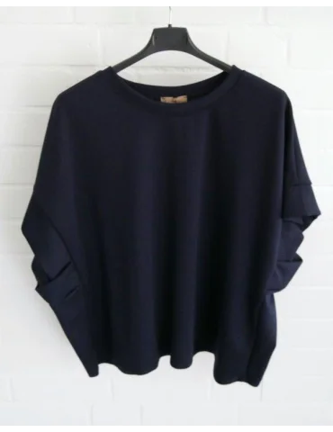 Dunkelblauer Damen Sweatshirt Pullunder ohne Ärmel in Oversize Passform