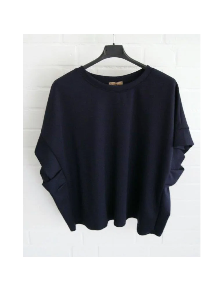 Dunkelblauer Damen Sweatshirt Pullunder ohne Ärmel in Oversize Passform