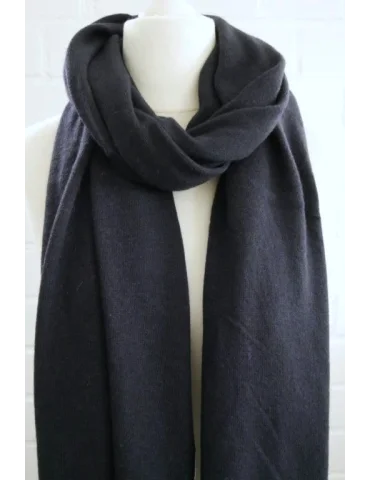 Nahaufnahme des unisex Schals mit Kaschmir dunkelblau