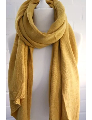 Damen Herren XXL Schal Stola Poncho curry senf...