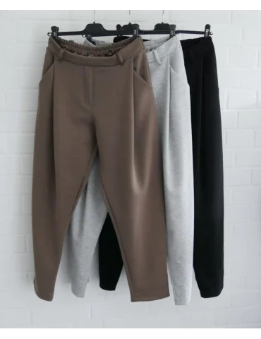 Damen Stoffhosen mit Gürtelschlaufen - Navy | Comfort