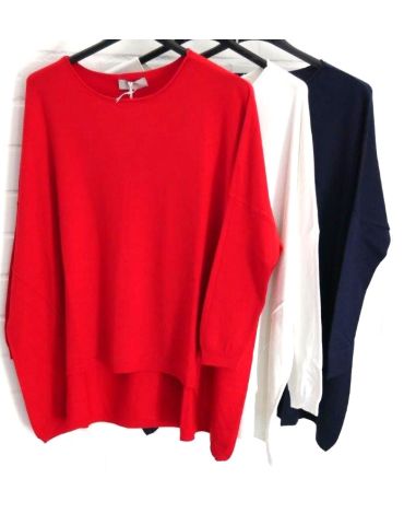 ESViViD Damen Pullover schoko Rundhals Onesize...