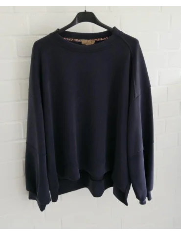 Dunkelblaues Scuba Sweatshirt mit Rundhalsausschnitt, lockerem Schnitt