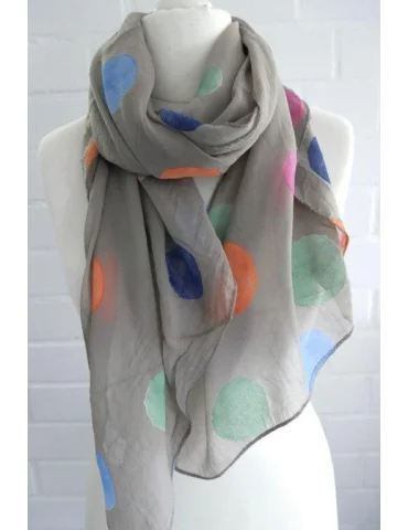 Schal Tuch Loop Seide Baumwolle schlamm bunte...