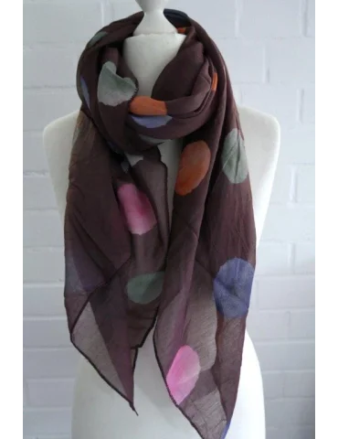 Schal Tuch Loop Seide Baumwolle bourdaux bunte...