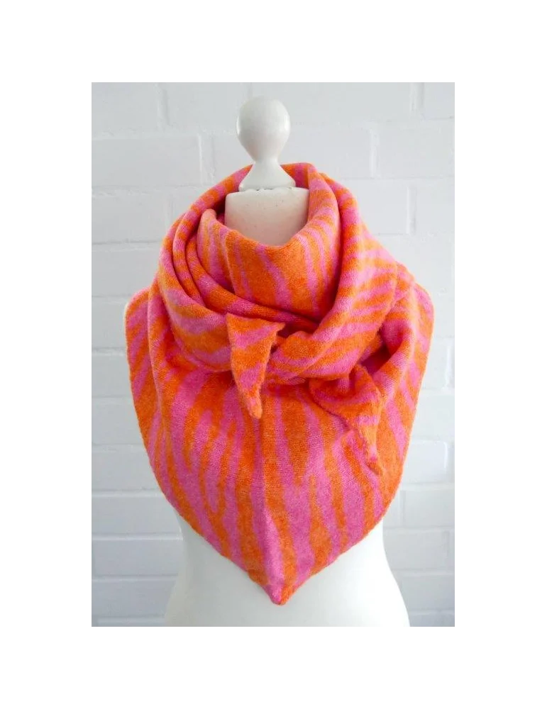 Damen Wende Dreieckstuch pink orange Zebra Muster Damen Wende Dreieckstuch pink orange Zebra Muster
